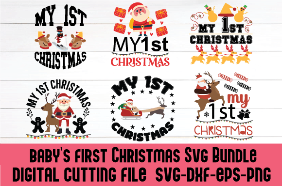 Baby’s First Christmas SVG Bundle for Crafts and Graphics