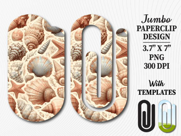 Beach Seashells Nautical Jumbo Paperclip – A Versatile Graphic Design Asset for Crafts