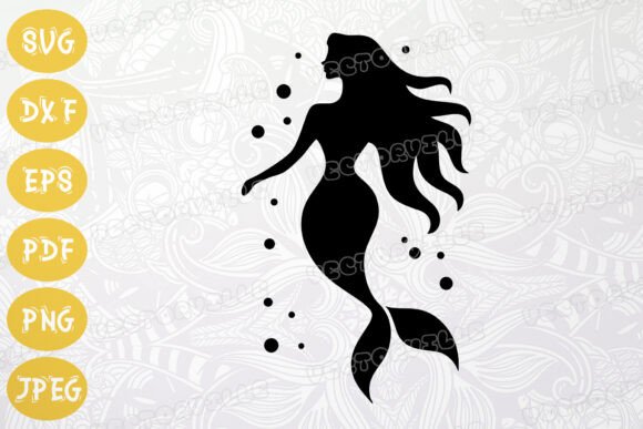 Elegant Mermaid Silhouette SVG Clipart: A Freebie for Editorial and Web Design Magic