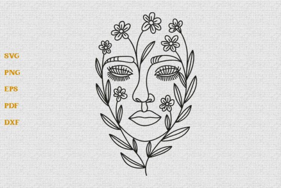 Floral Woman Face Line Art SVG: A Versatile Graphic Design Asset for Blogs and Crafts