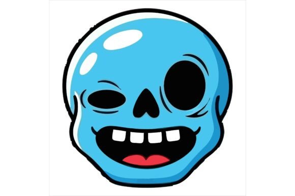 Freebie Cartoon Zombie Skull: A Festive Graphic Design Asset for Crafts and Graphics