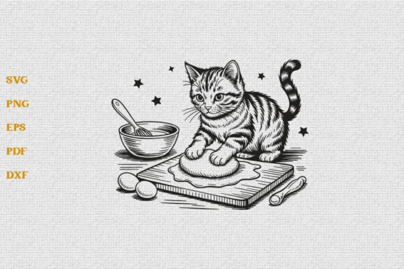 Funny Kitty Biscuits Bakery Cat SVG PNG – A Versatile Graphic for Crafts and Digital Products