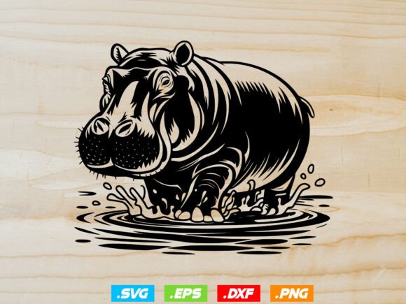 Hippo SVG, Cute Hippopotamus Clipart for Crafts and Graphics