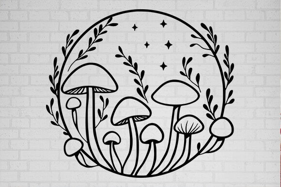 Moon with Mushroom Svg: A Versatile Embroidery Design for Craft Projects