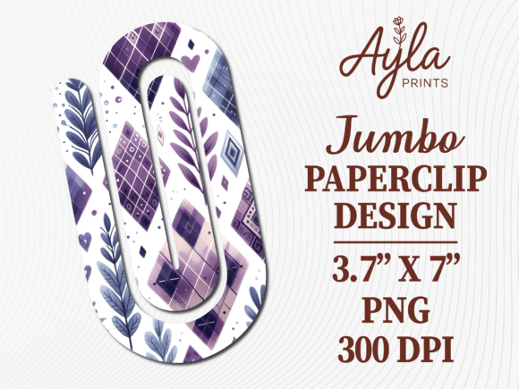 Purple Flowers Jumbo Paperclip Design: A Vibrant Graphic for Crafts and Creative Projects