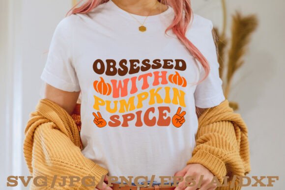 Retro Obsessed with Pumpkin Spice SVG: A Graphic Design Asset for Blogs and Crafts