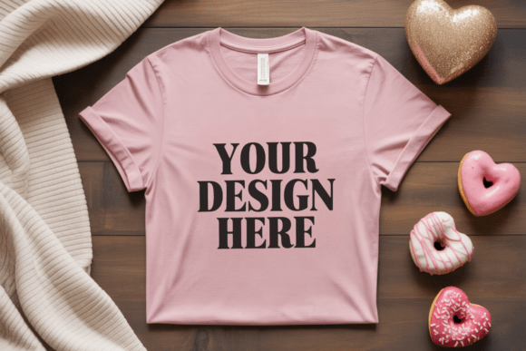 Valentine's Day Flat Lay Shirt Mockup 28: A Graphics Freebie That Elevates Branding