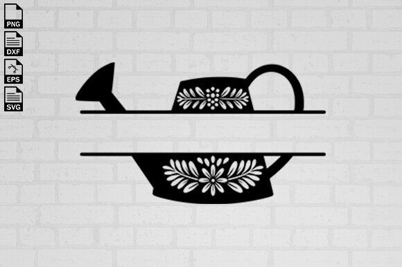 Watering Can with Flowers Svg